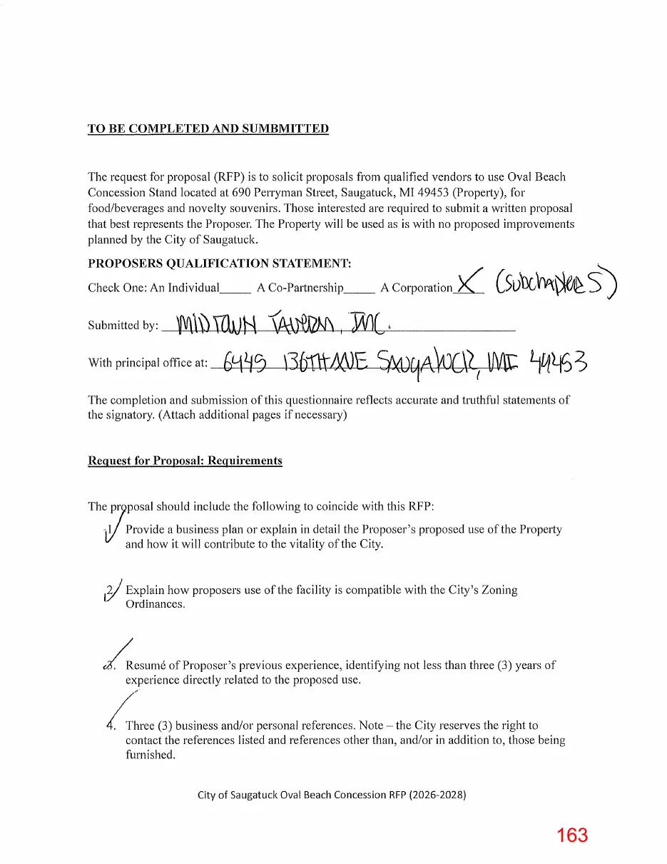 Page 163 of the packet, a scanned page