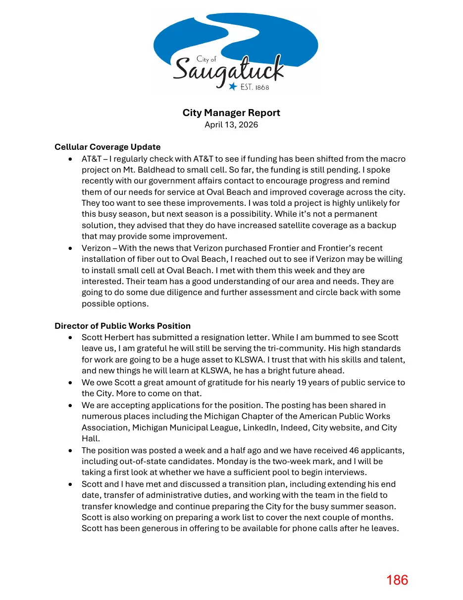 Page 186 of the packet; its text follows