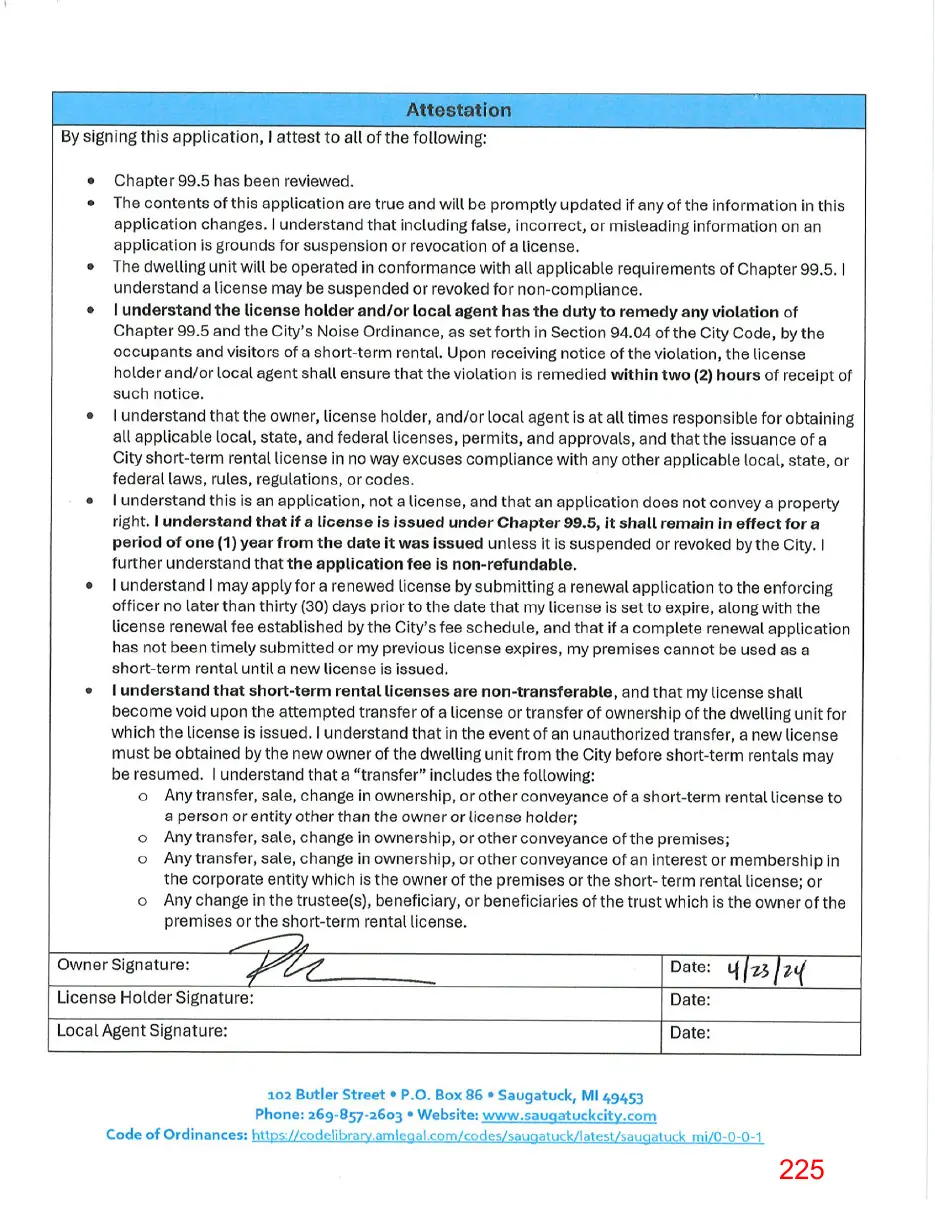 Page 225 of the packet, a scanned page