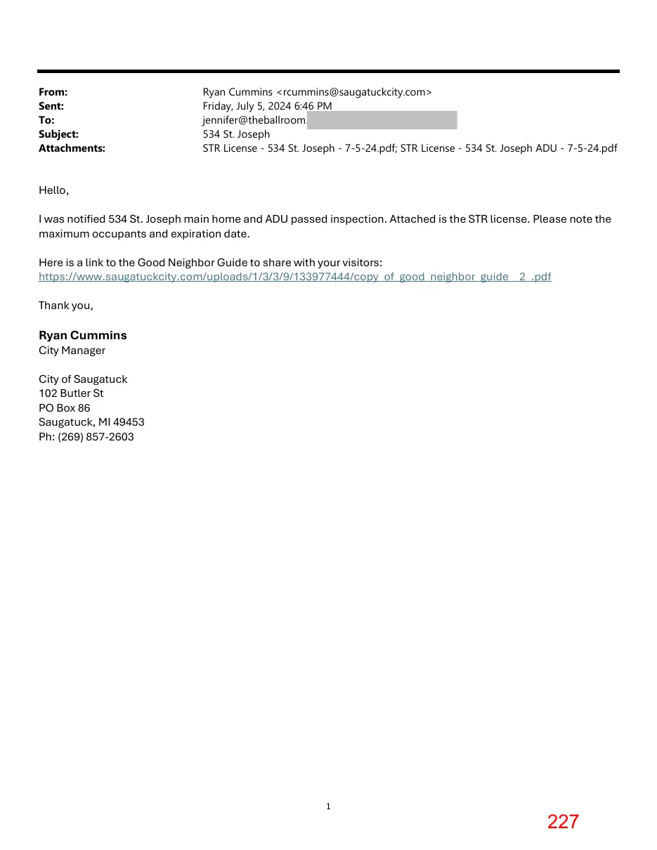 Page 227 of the packet; its text follows