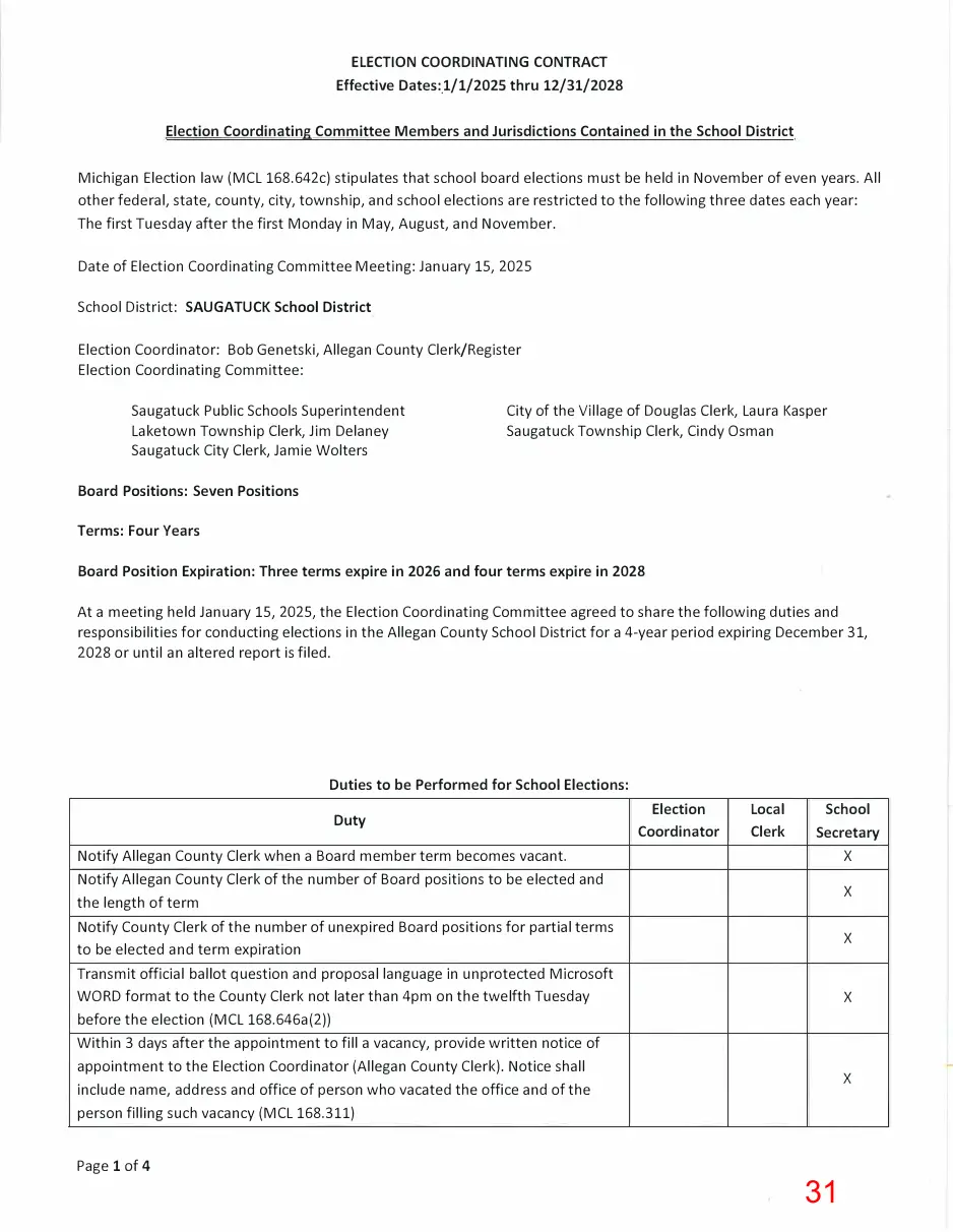 Page 31 of the packet; its text follows