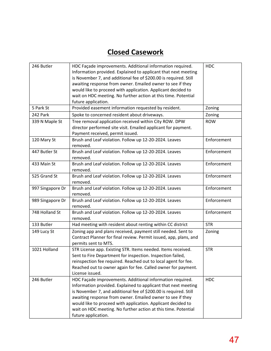 Page 47 of the packet; its text follows