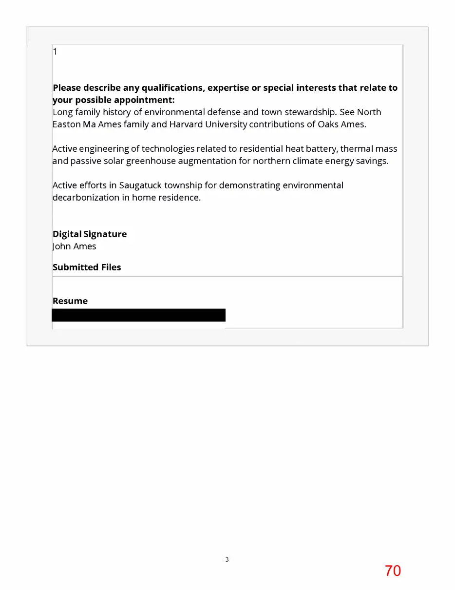 Page 70 of the packet; its text follows