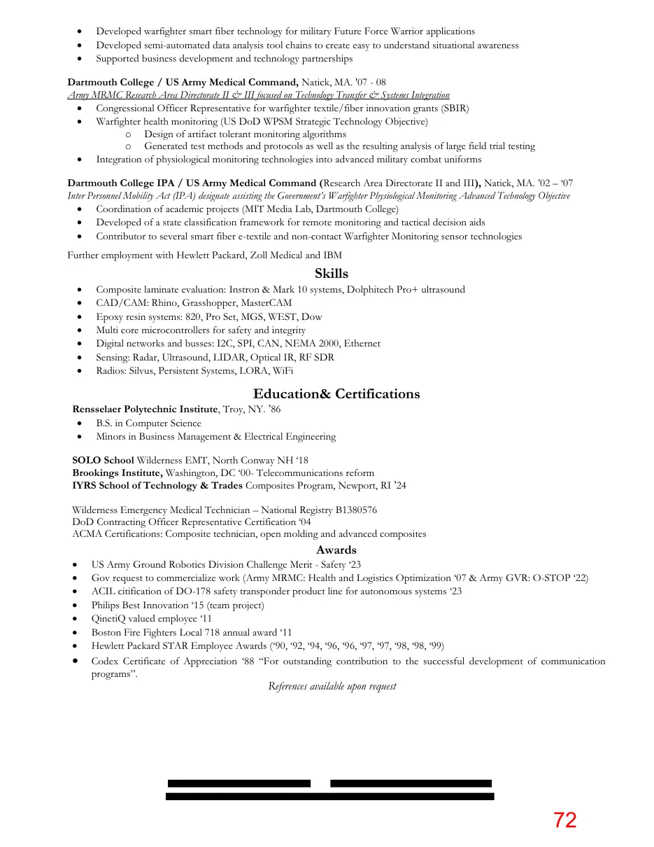 Page 72 of the packet; its text follows