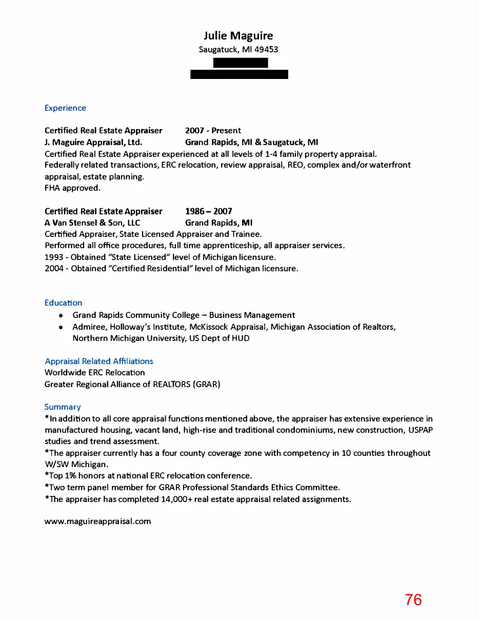Page 76 of the packet; its text follows