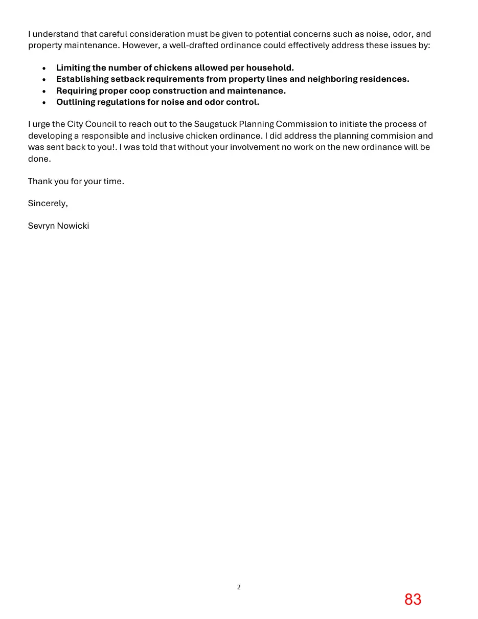 Page 83 of the packet; its text follows
