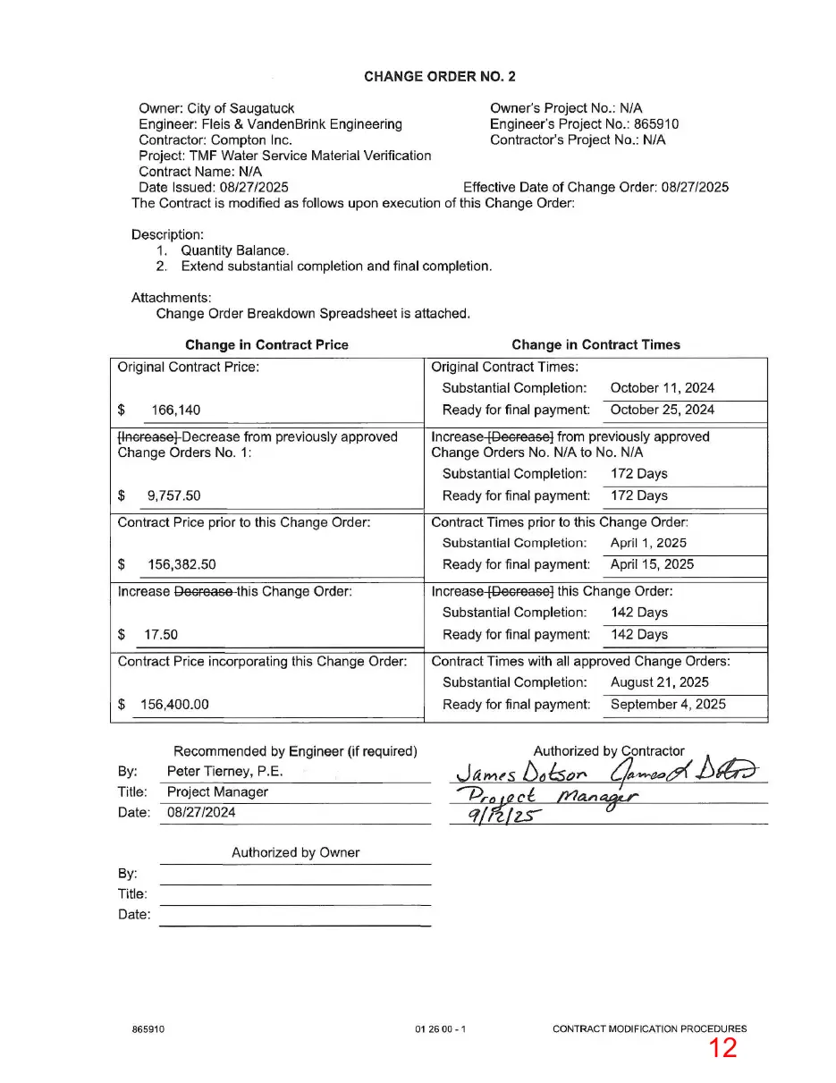 Page 12 of the packet, a scanned page