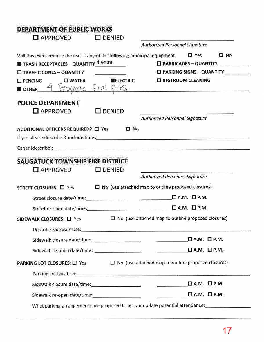 Page 17 of the packet, a scanned page