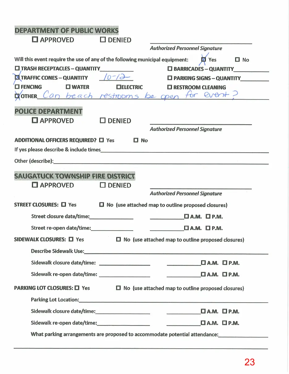 Page 23 of the packet, a scanned page