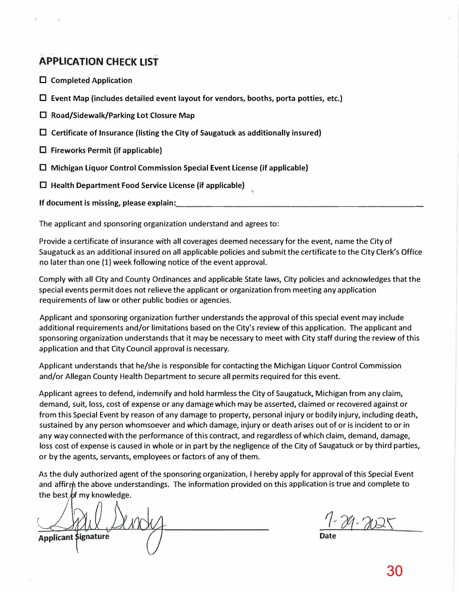 Page 30 of the packet; its text follows