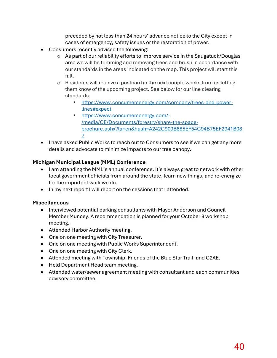 Page 40 of the packet; its text follows