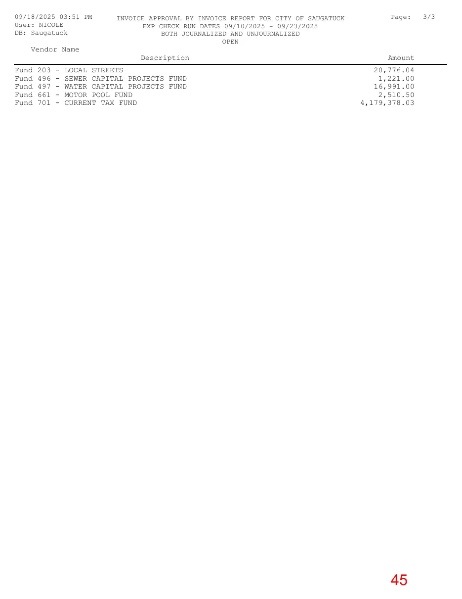 Page 45 of the packet; its text follows