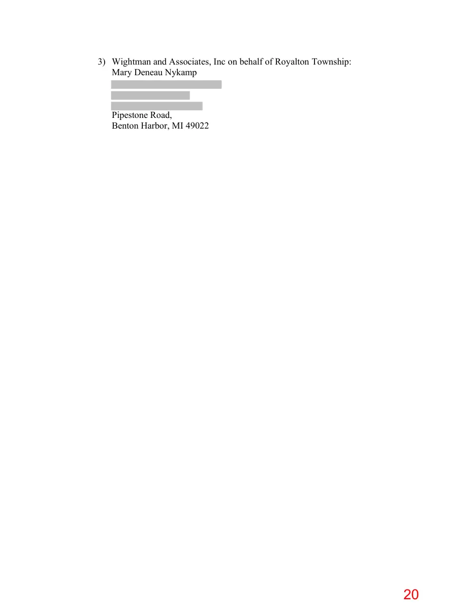 Page 20 of the packet; its text follows