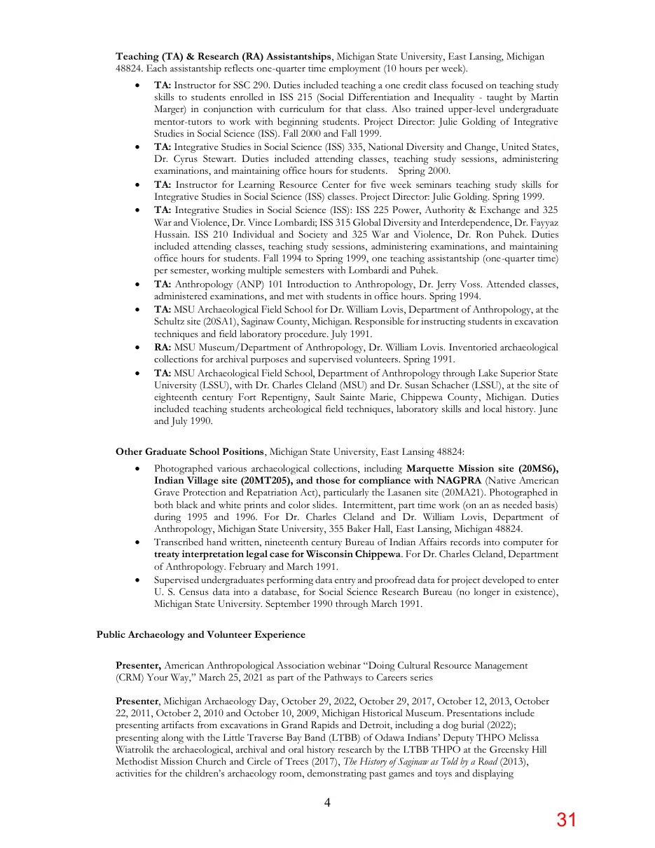 Page 31 of the packet; its text follows