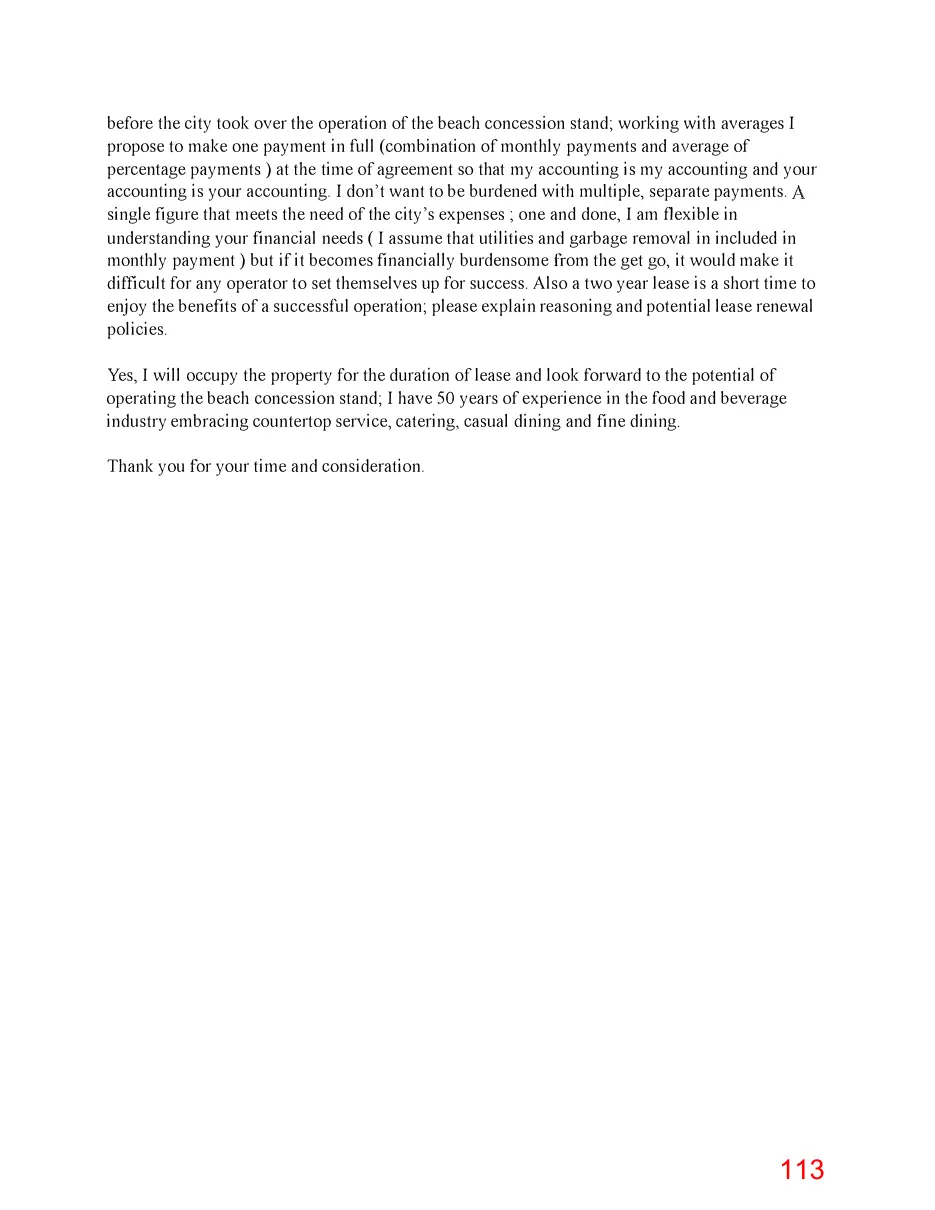 Page 113 of the packet; its text follows