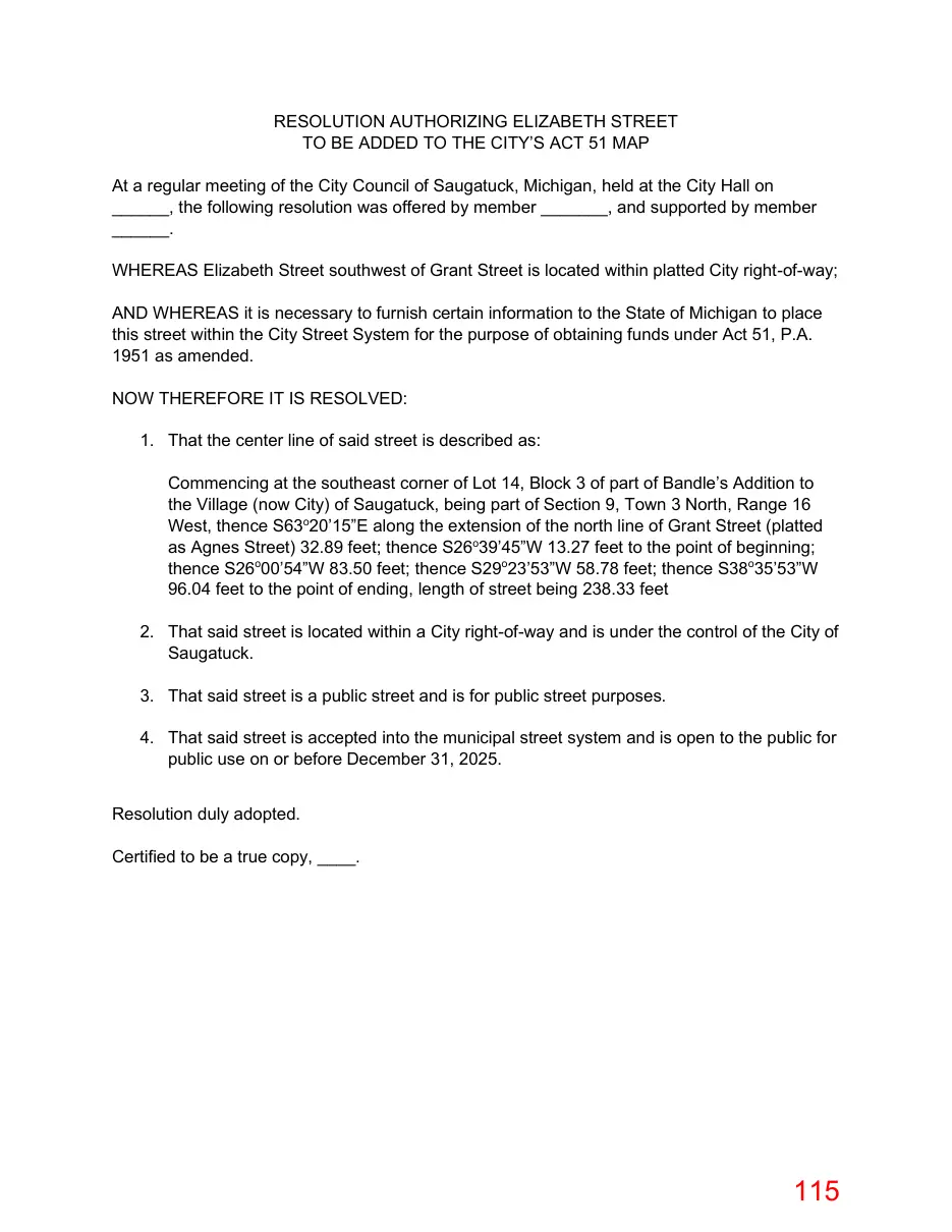 Page 115 of the packet; its text follows