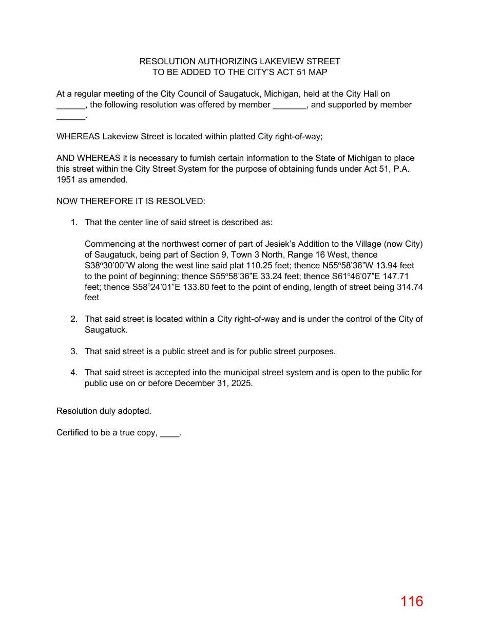Page 116 of the packet; its text follows