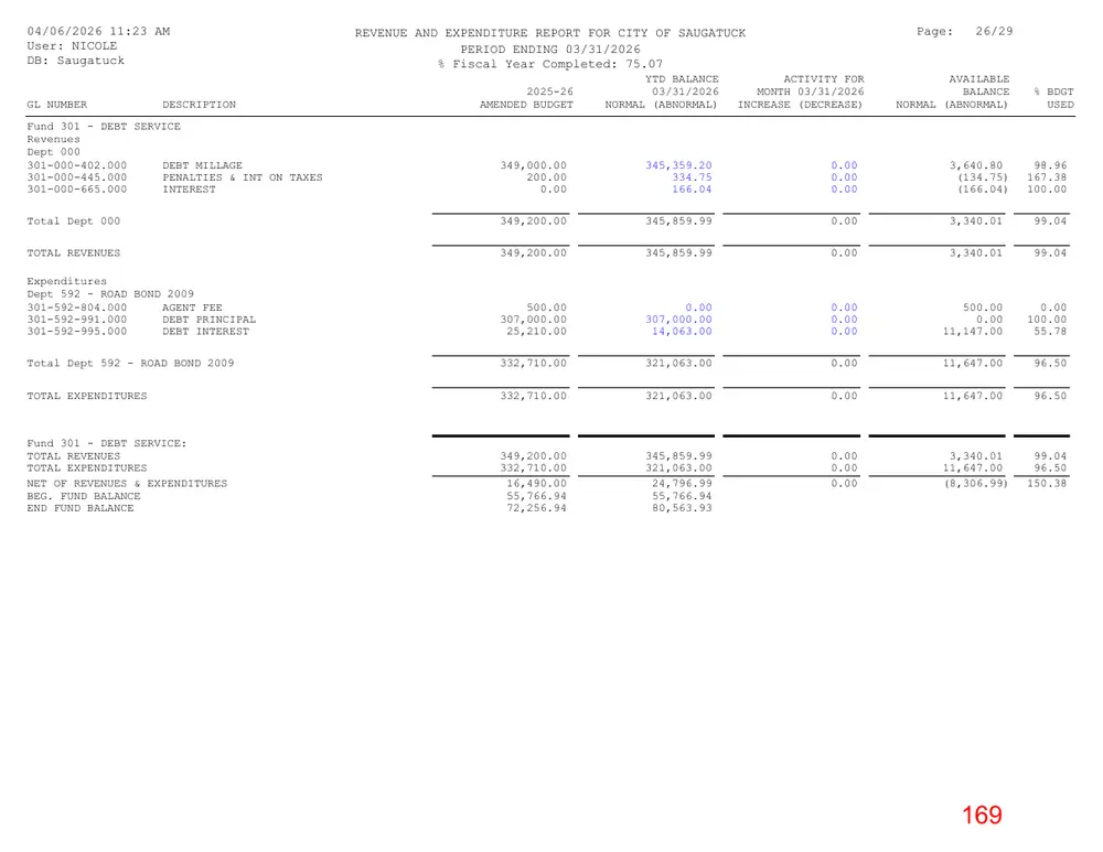 Page 169 of the packet; its text follows