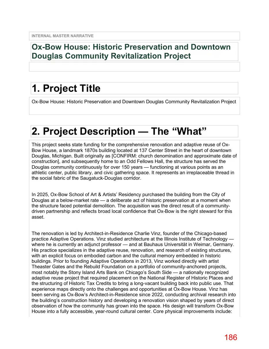 Page 186 of the packet; its text follows