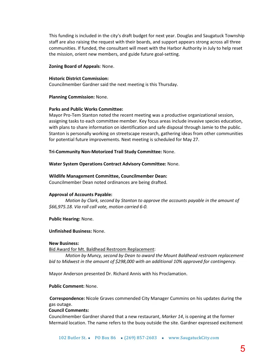 Page 5 of the packet; its text follows