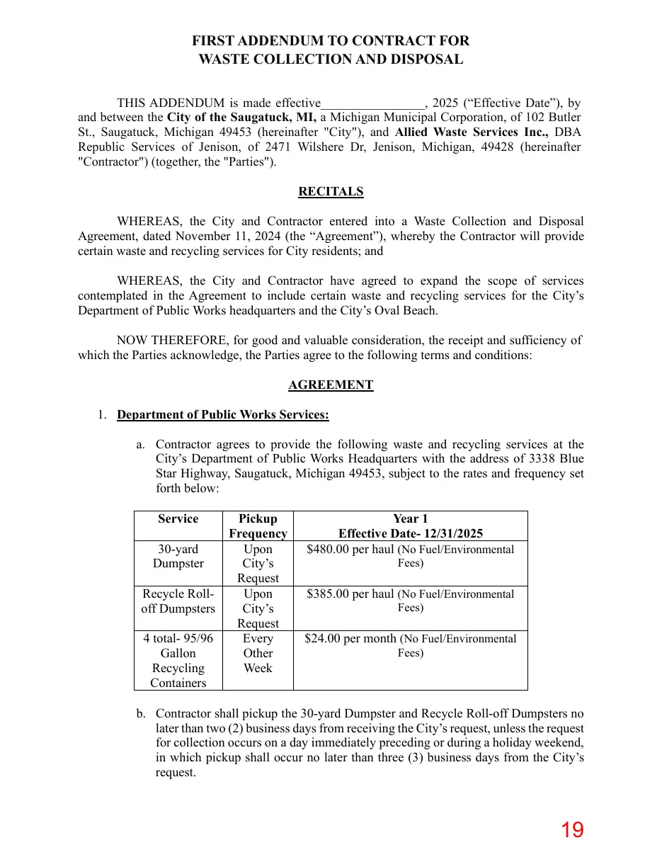 Page 19 of the packet; its text follows