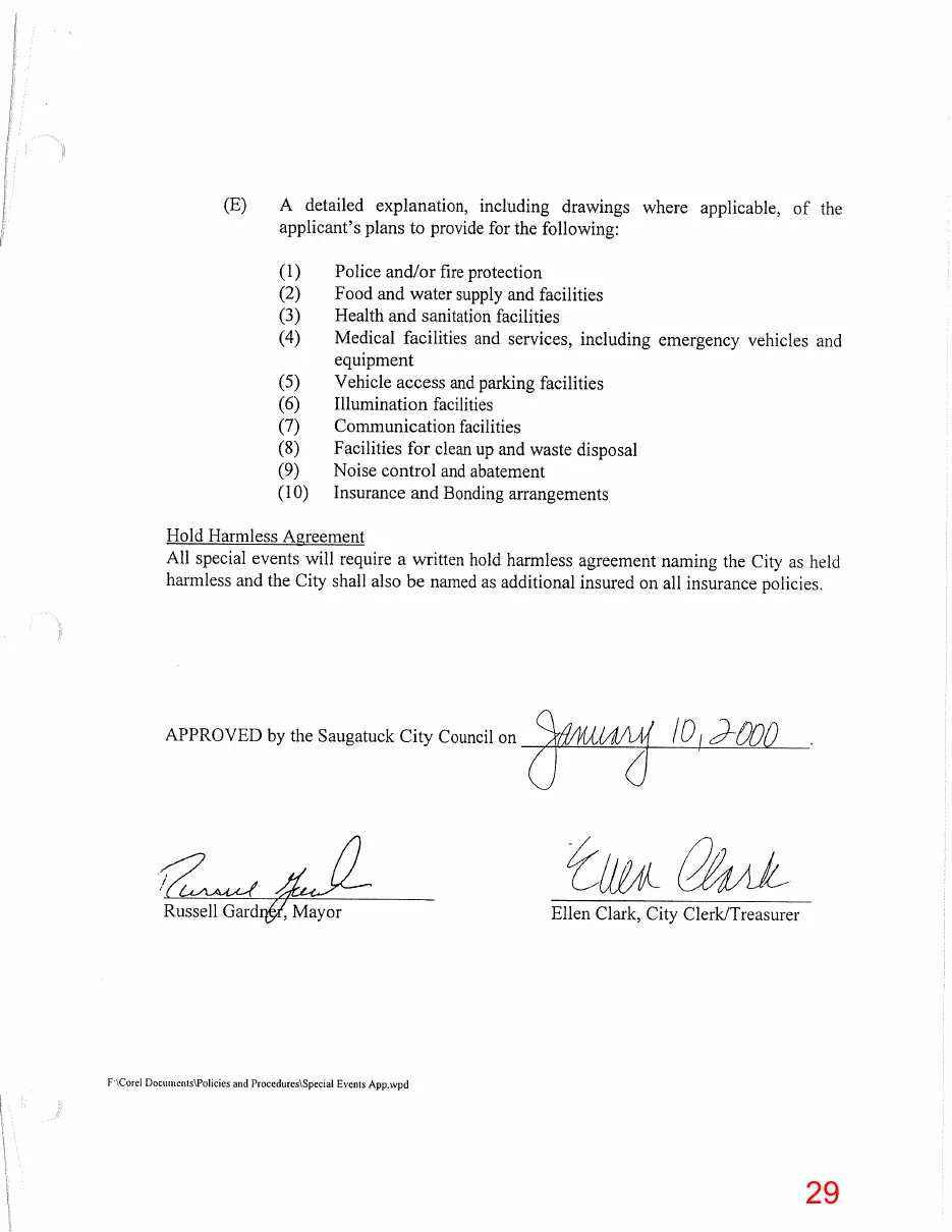 Page 29 of the packet, a scanned page