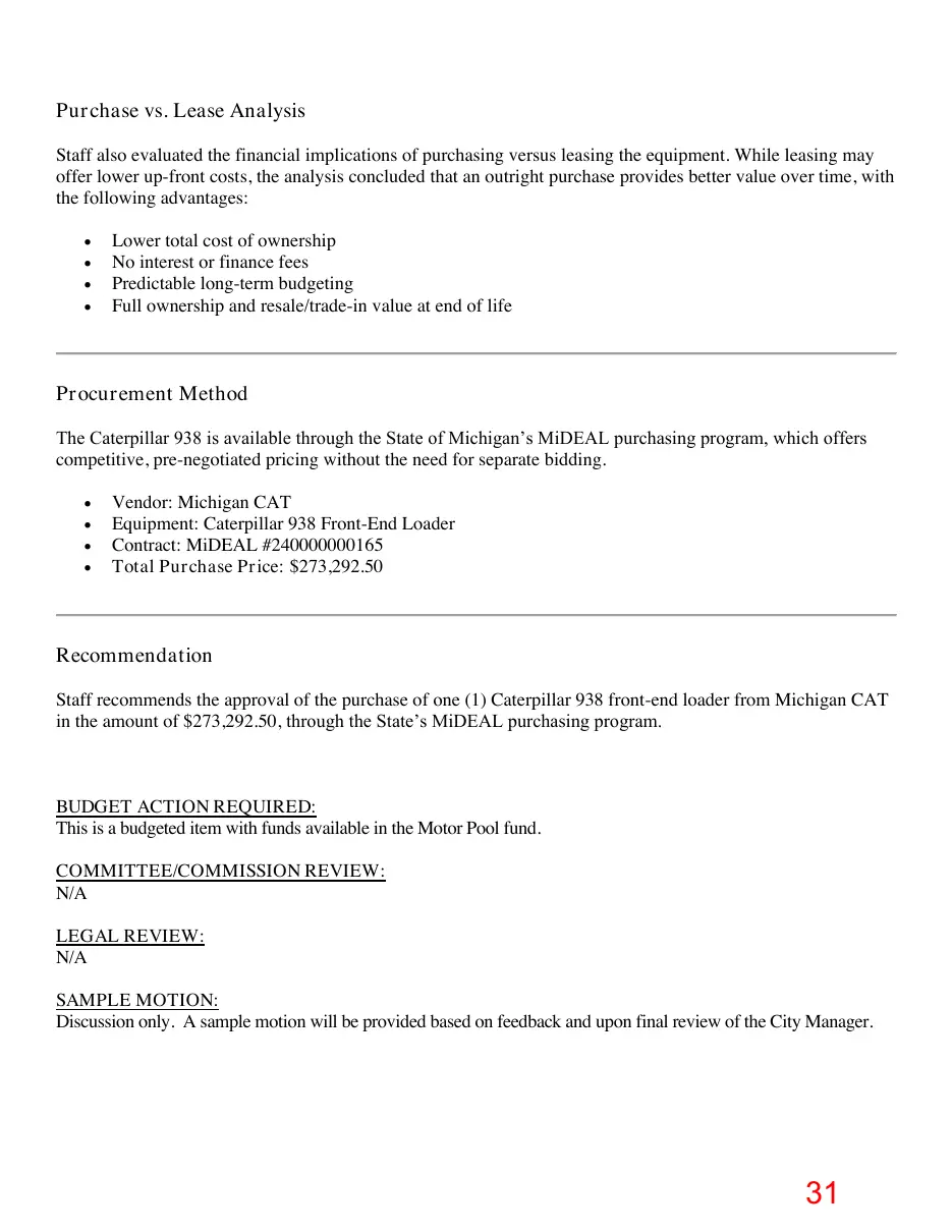 Page 31 of the packet; its text follows