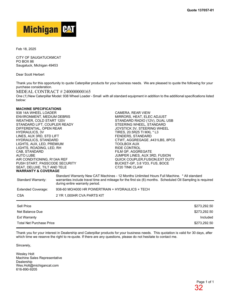 Page 32 of the packet; its text follows