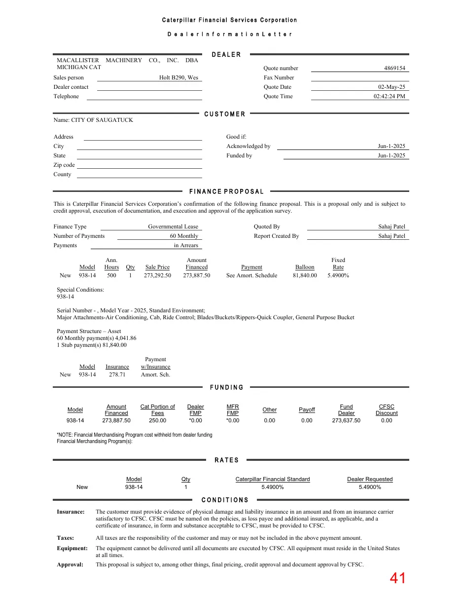 Page 41 of the packet; its text follows