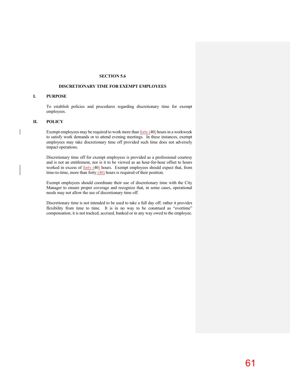 Page 61 of the packet; its text follows