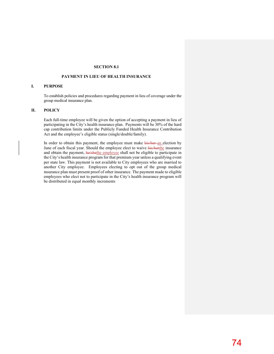 Page 74 of the packet; its text follows
