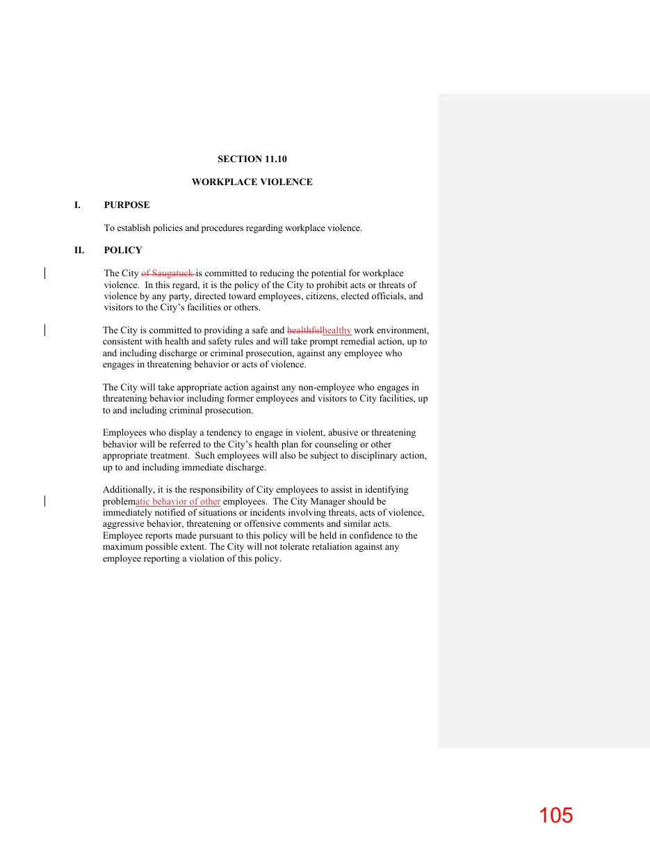 Page 105 of the packet; its text follows