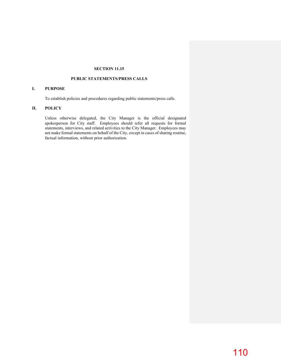 Page 110 of the packet; its text follows