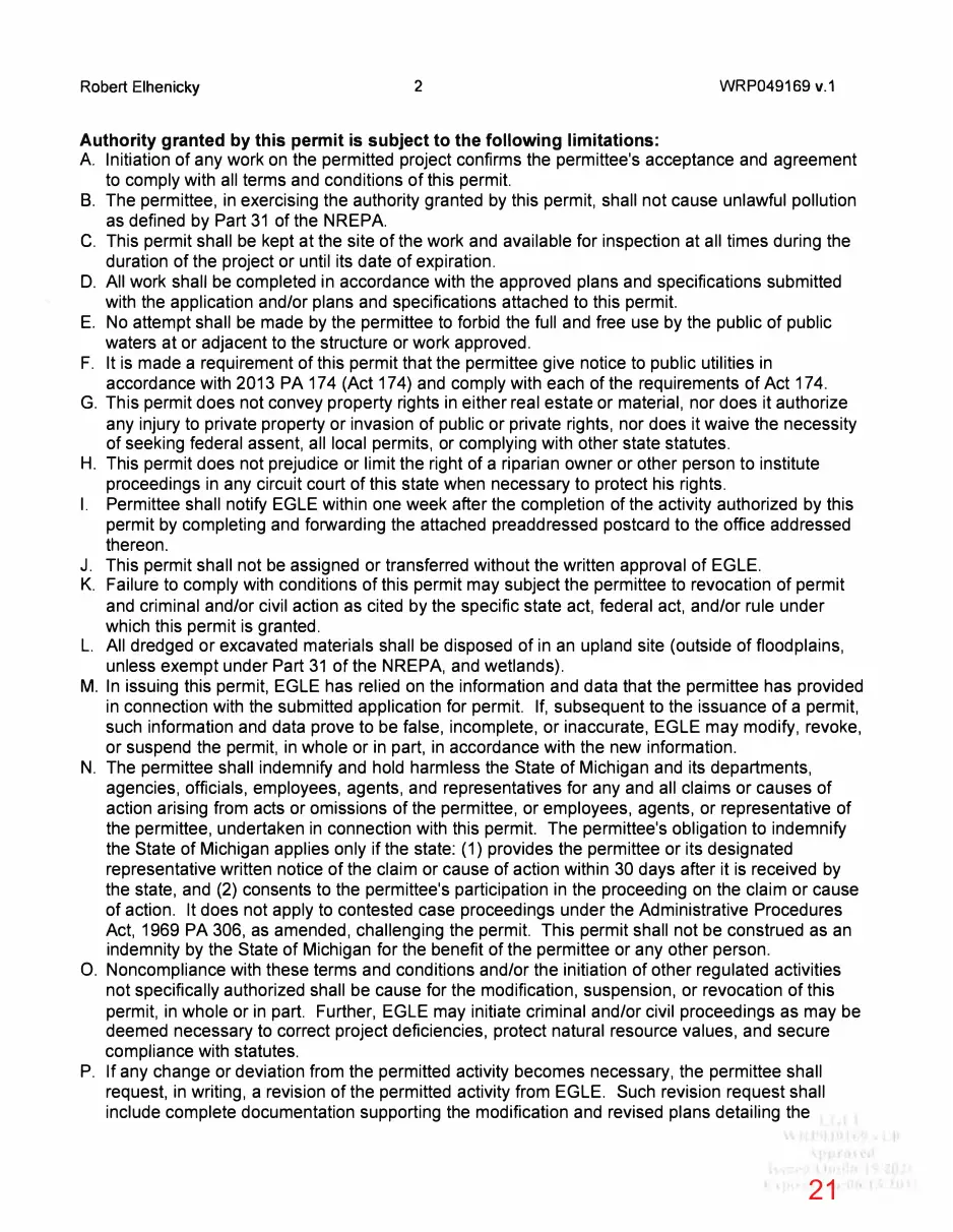 Page 21 of the packet; its text follows