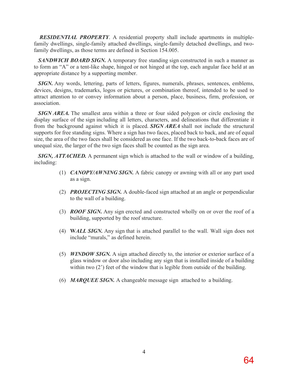 Page 64 of the packet; its text follows
