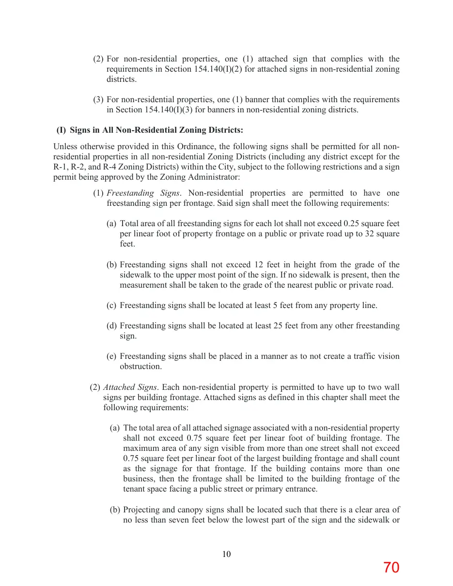 Page 70 of the packet; its text follows