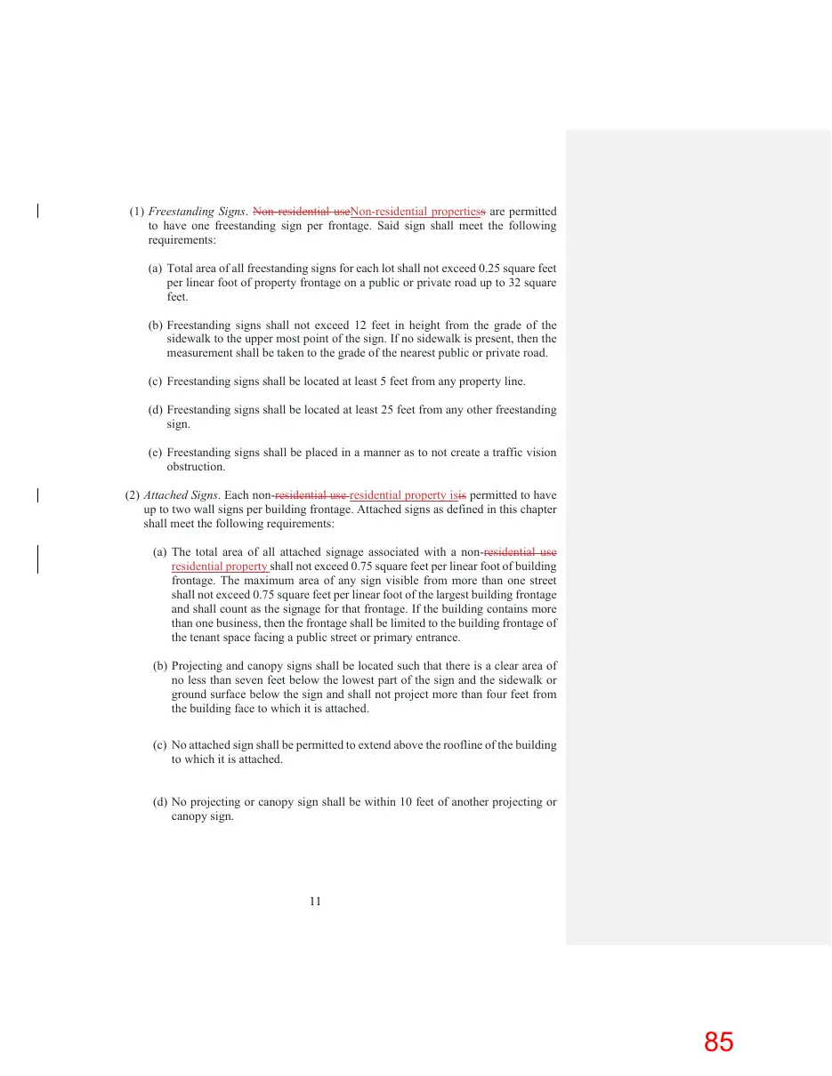 Page 85 of the packet; its text follows