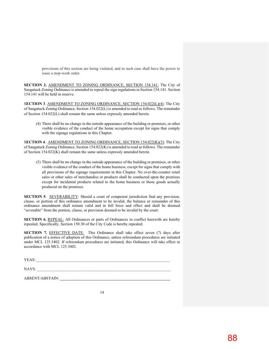 Page 88 of the packet; its text follows