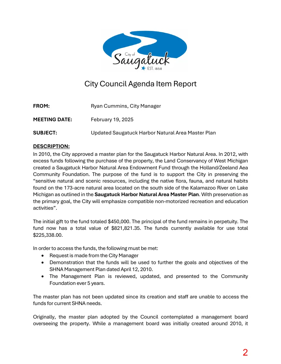 Page 2 of the packet; its text follows