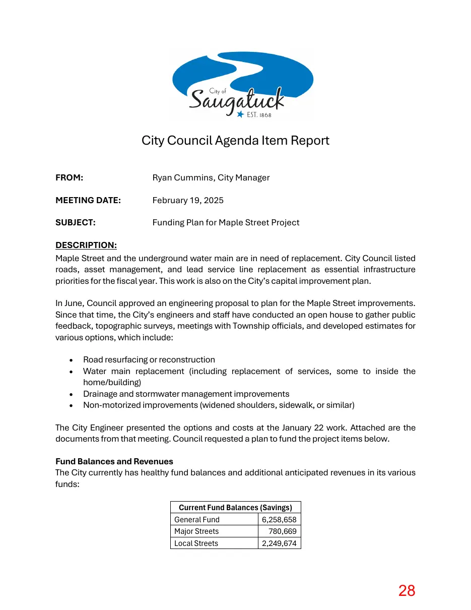 Page 28 of the packet; its text follows