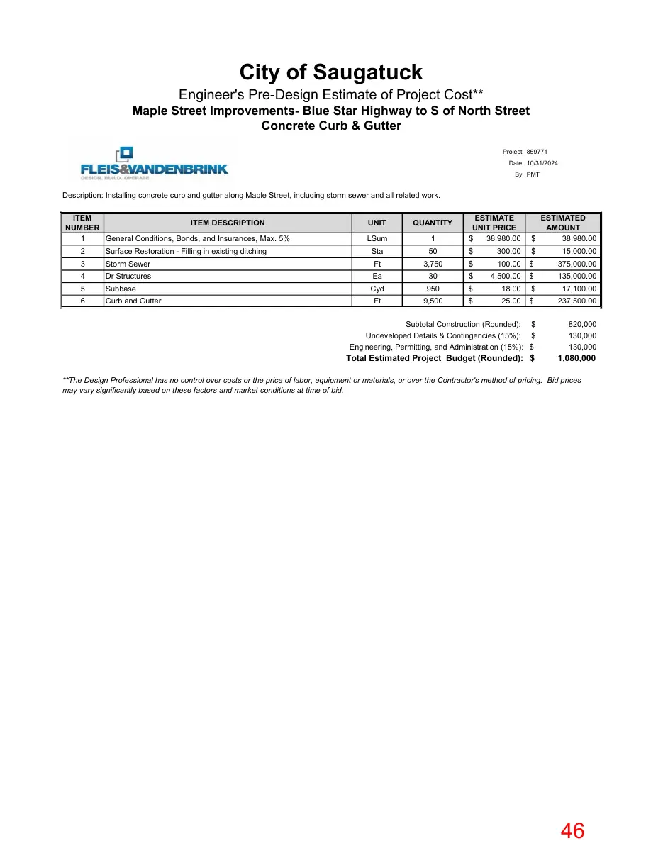 Page 46 of the packet; its text follows