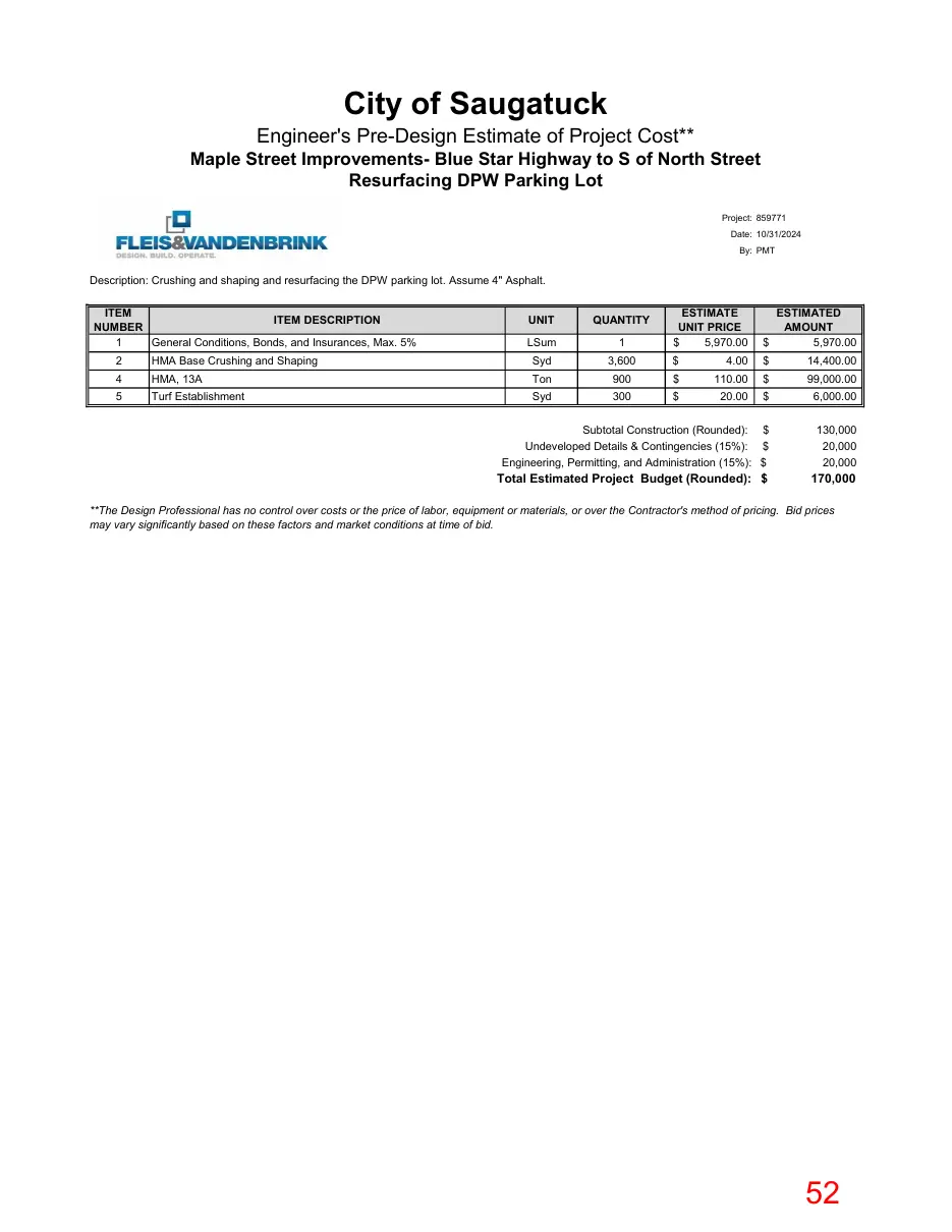 Page 52 of the packet; its text follows