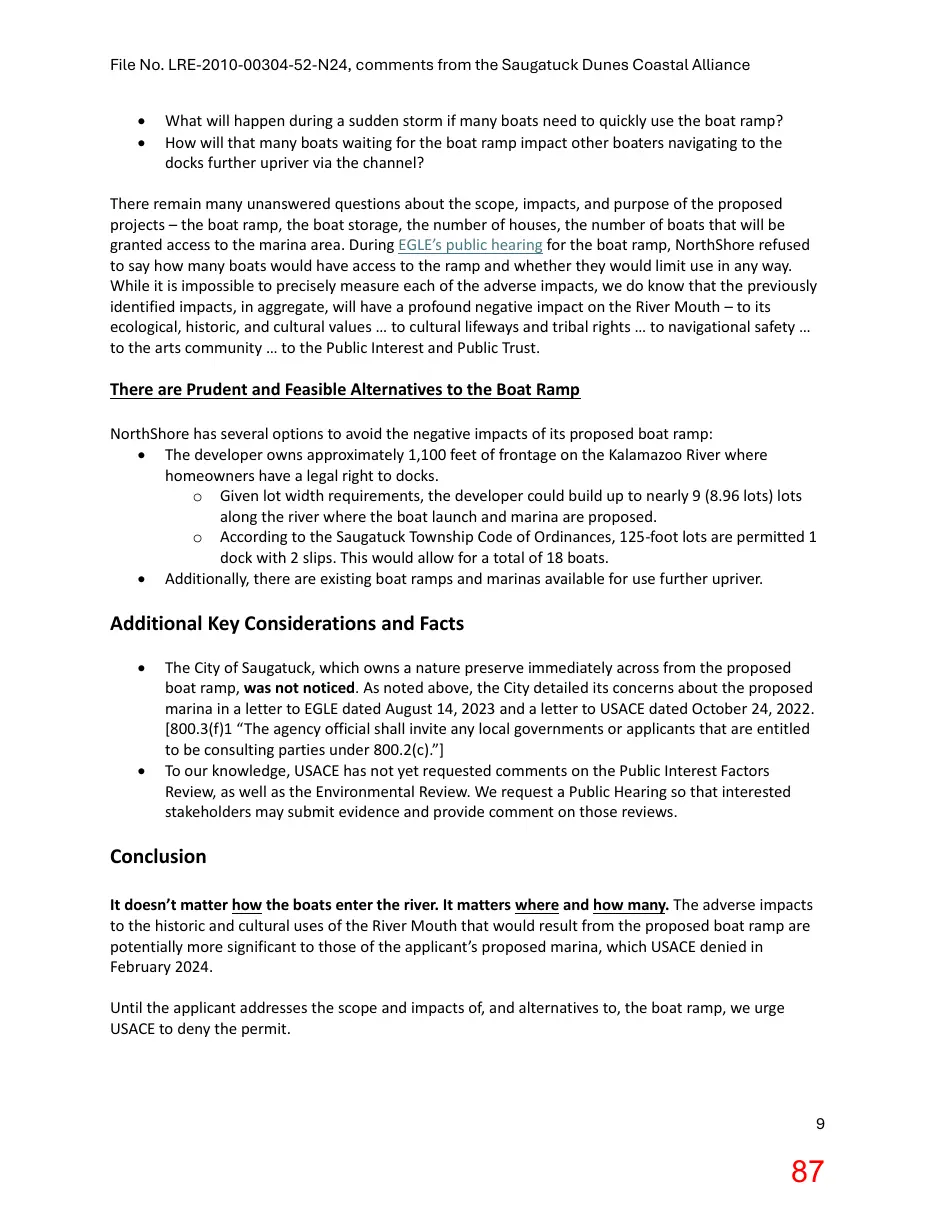 Page 87 of the packet; its text follows