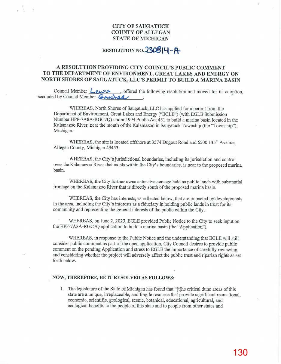 Page 130 of the packet, a scanned page