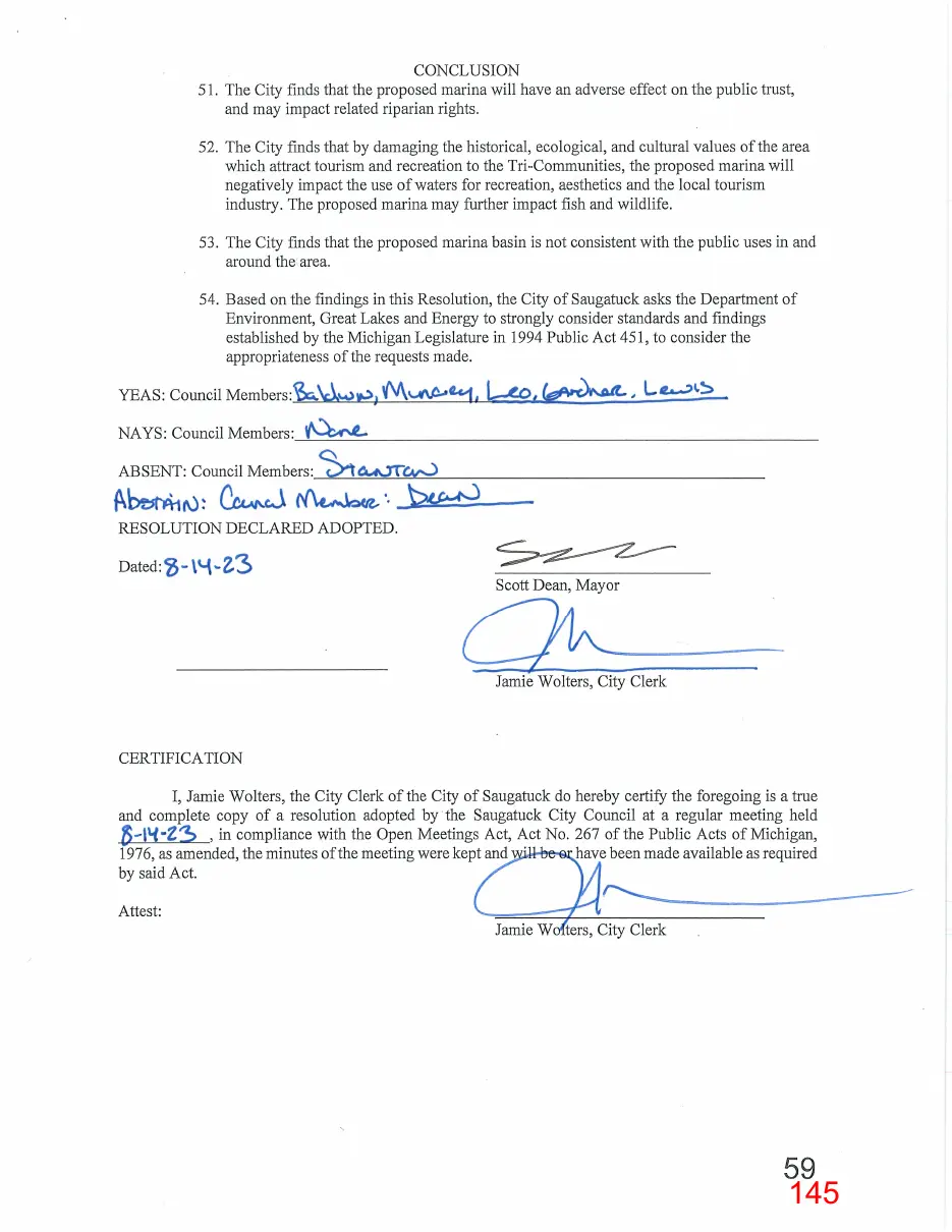 Page 145 of the packet, a scanned page