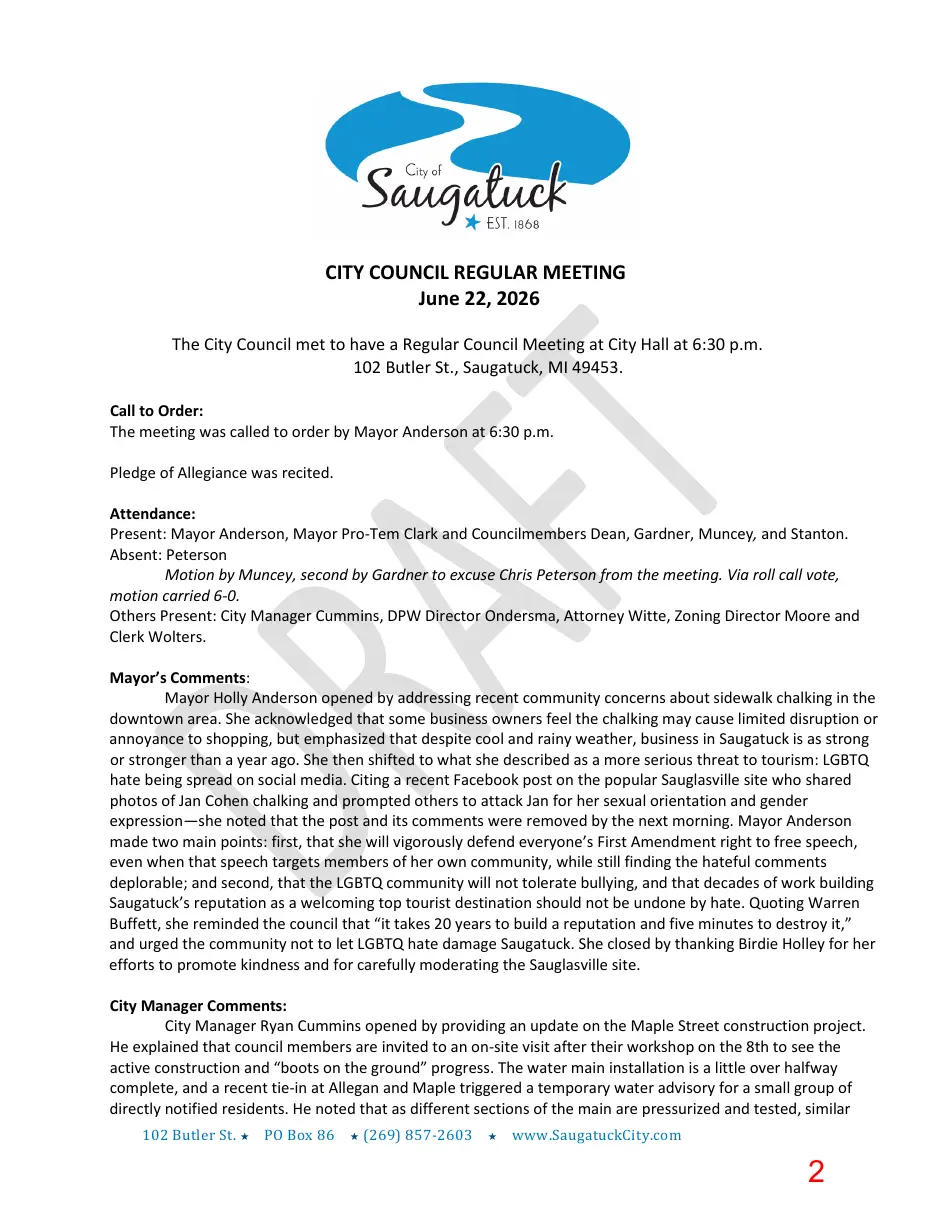 Page 2 of the packet; its text follows