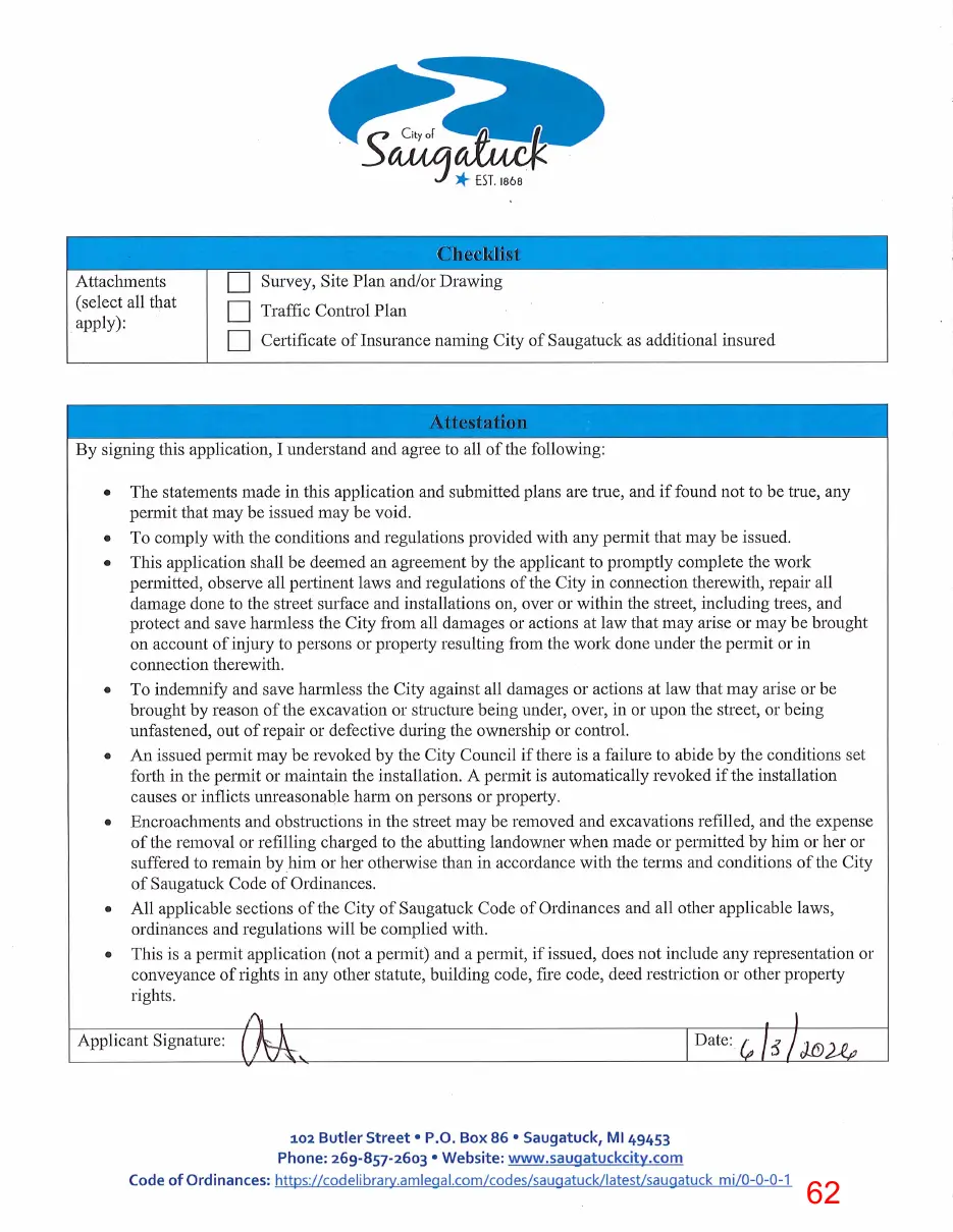 Page 62 of the packet, a scanned page