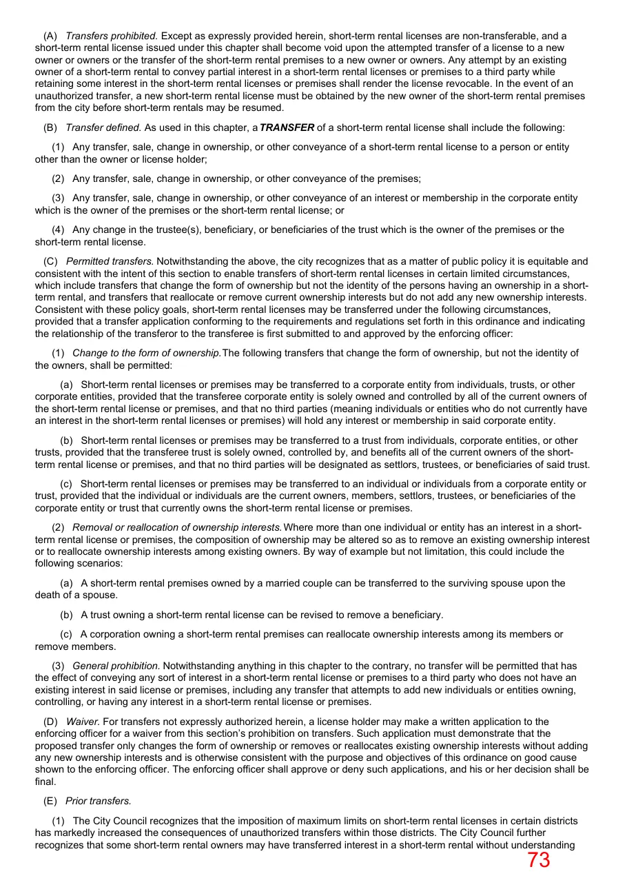 Page 73 of the packet; its text follows