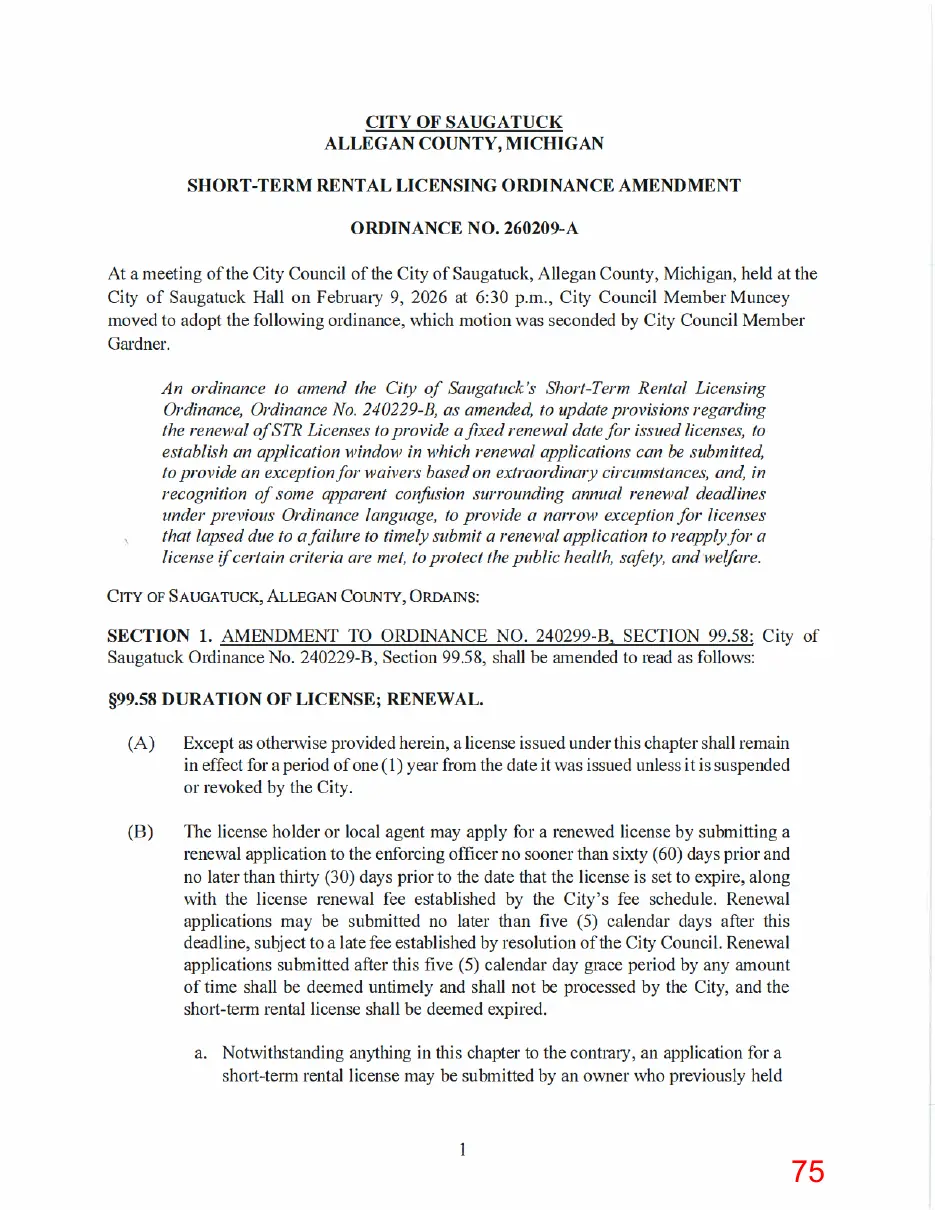 Page 75 of the packet, a scanned page