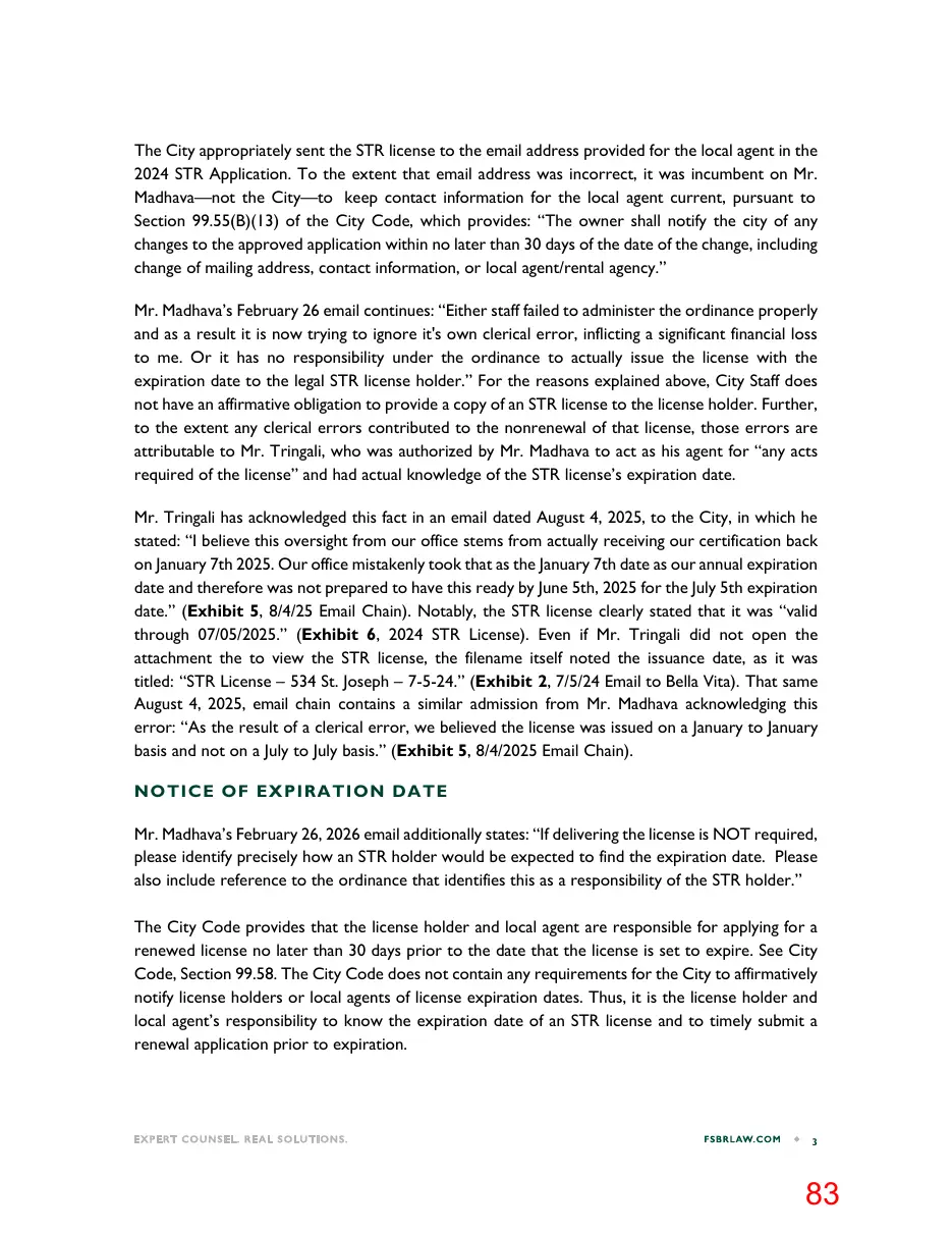 Page 83 of the packet; its text follows